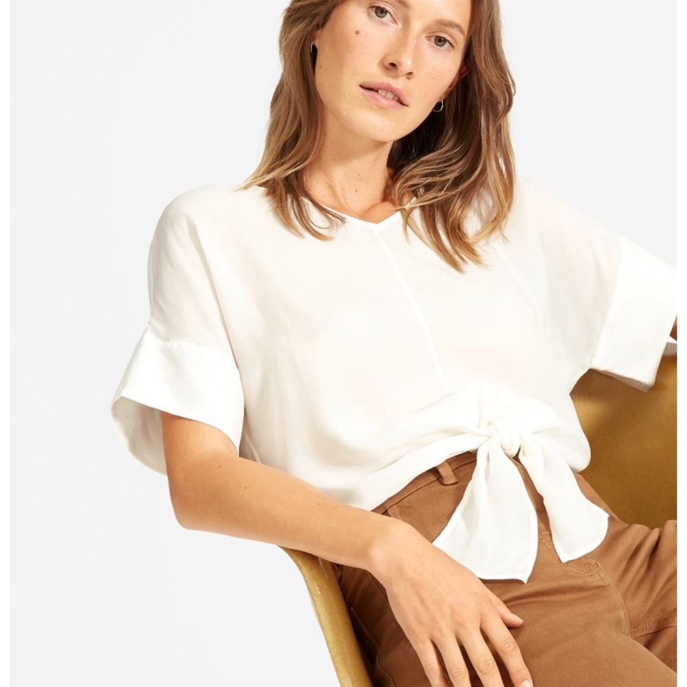 Everlane Cupro Tie-Front Top